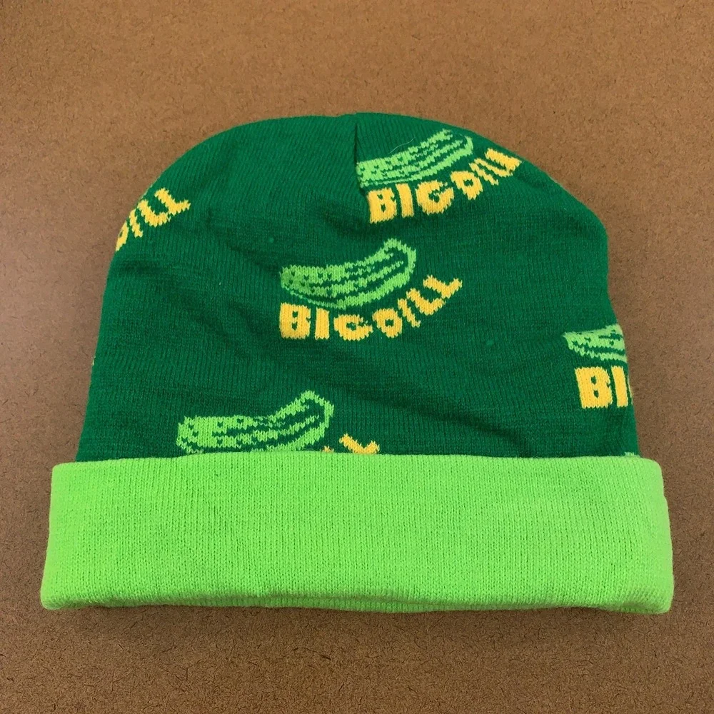 Polar Knitz Adult One Size Green I'm Kind of a Big Dill Cuffed Knit Beanie New